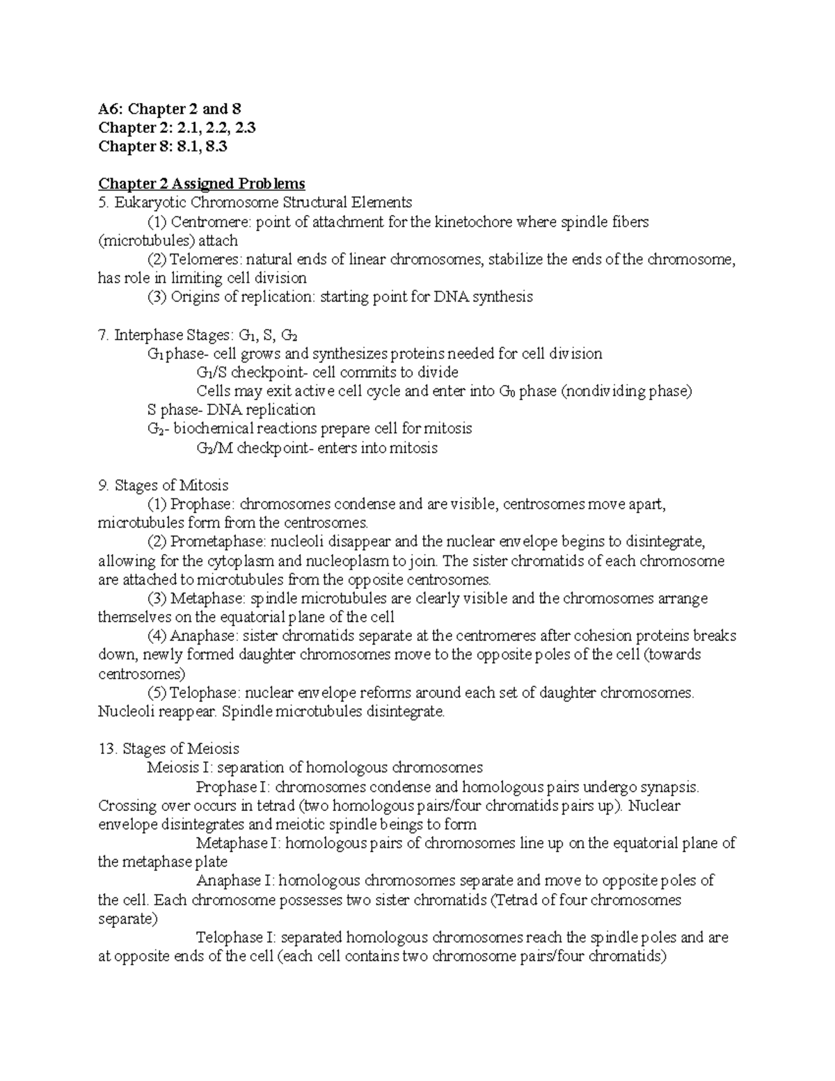 A6 - Lecture notes Chapter 6 - A6: Chapter 2 and 8 Chapter 2: 2, 2, 2 ...