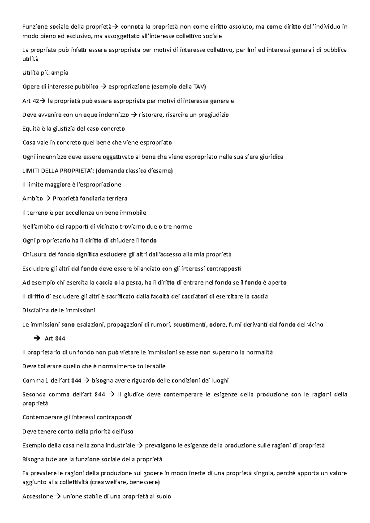 Lezione n°6 Funzione sociale della proprietà connota la proprietà non