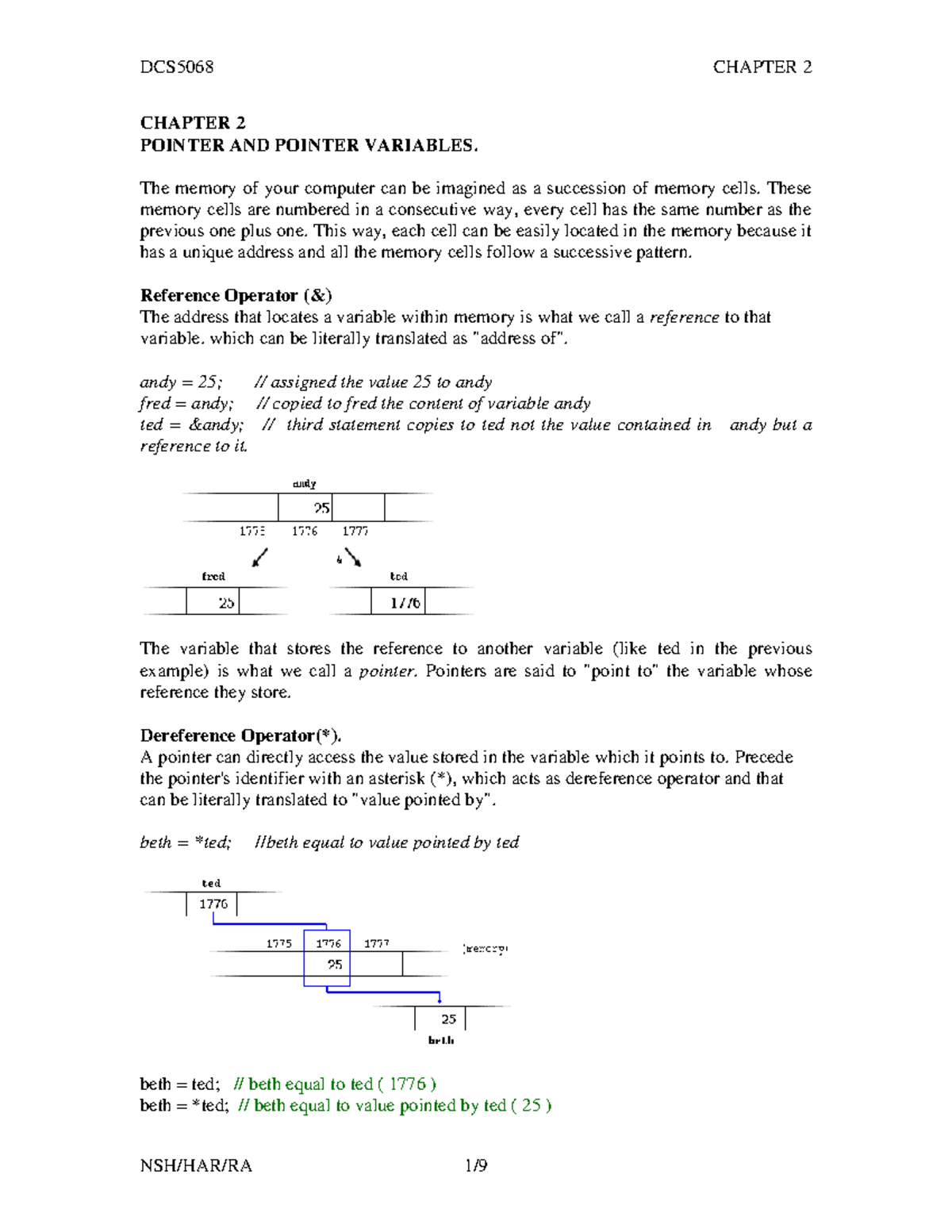 151124 Chapter 2 - Lecture notes 2 - DCS5068 CHAPTER 2 CHAPTER 2 ...