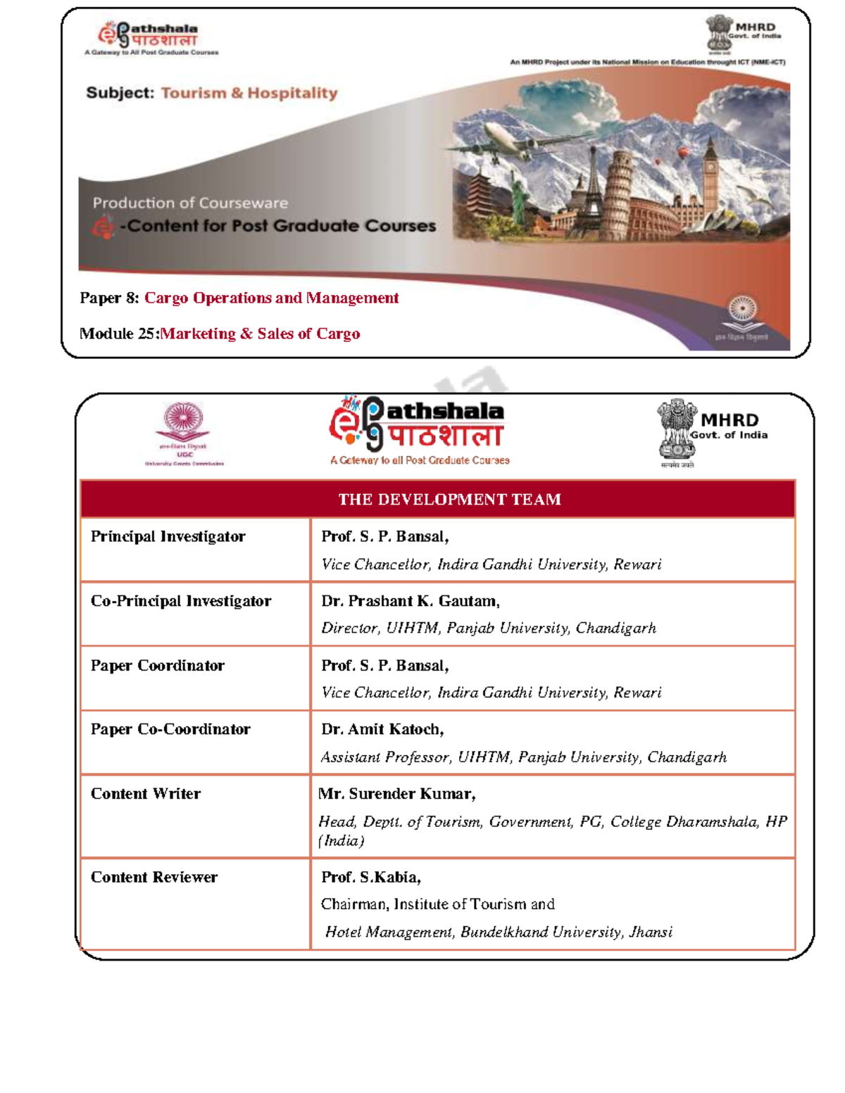 15244870098 Shipping and cargo management lecture notes Paper 8 Cargo Operations and