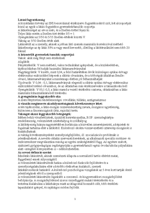 látássérült asztigmatizmus látásélesség táblázat értéke