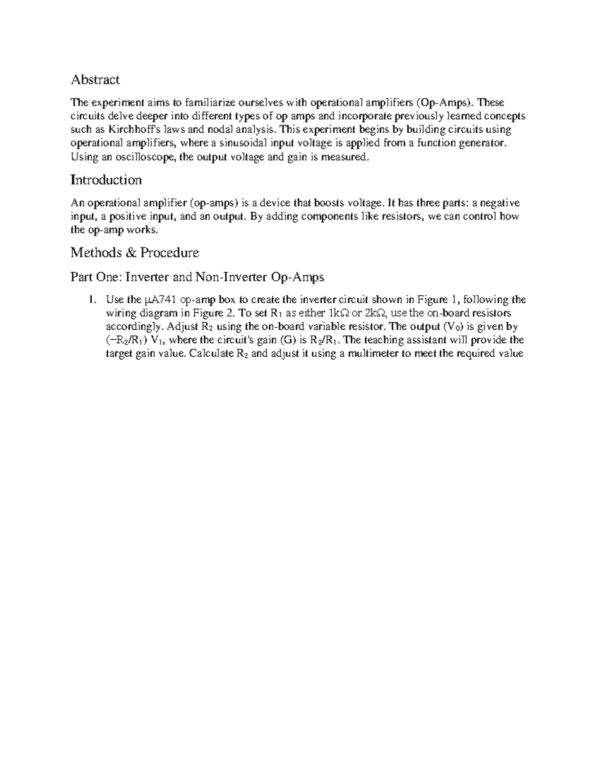 Lab 2 abstract the experiment aims to familiarize ourselves with