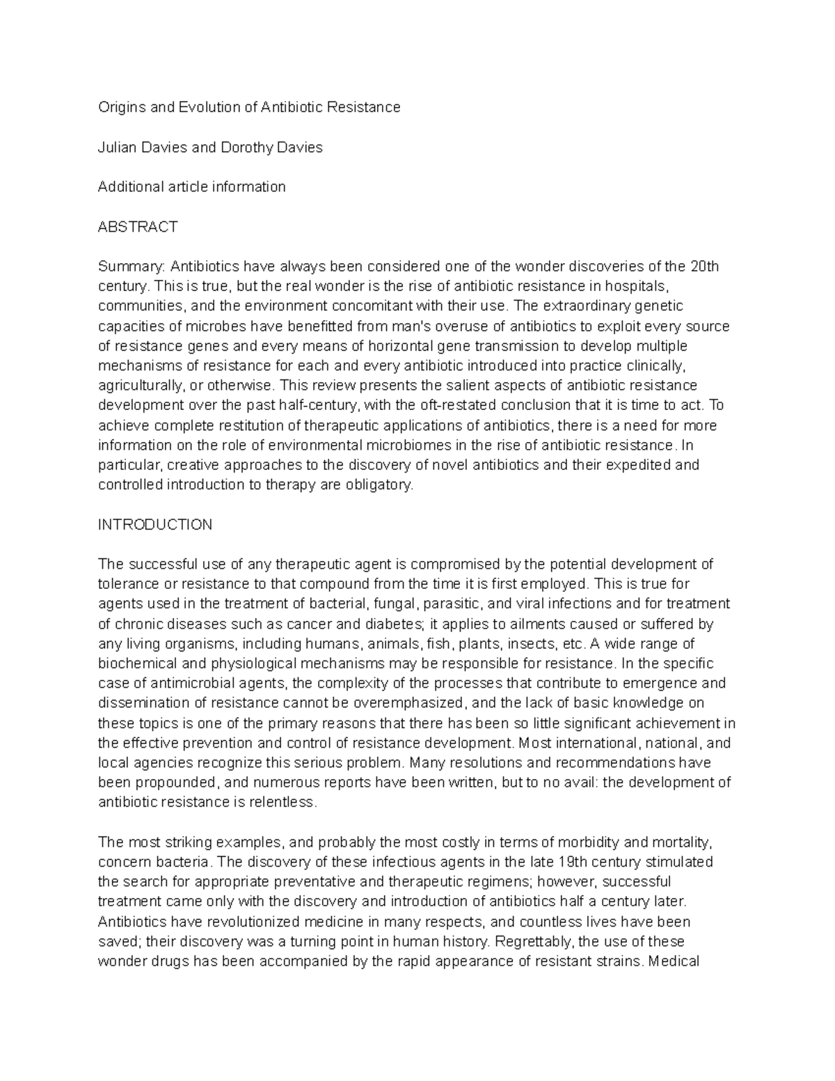 Browse AMR - Conclusion on amr - Origins and Evolution of Antibiotic ...