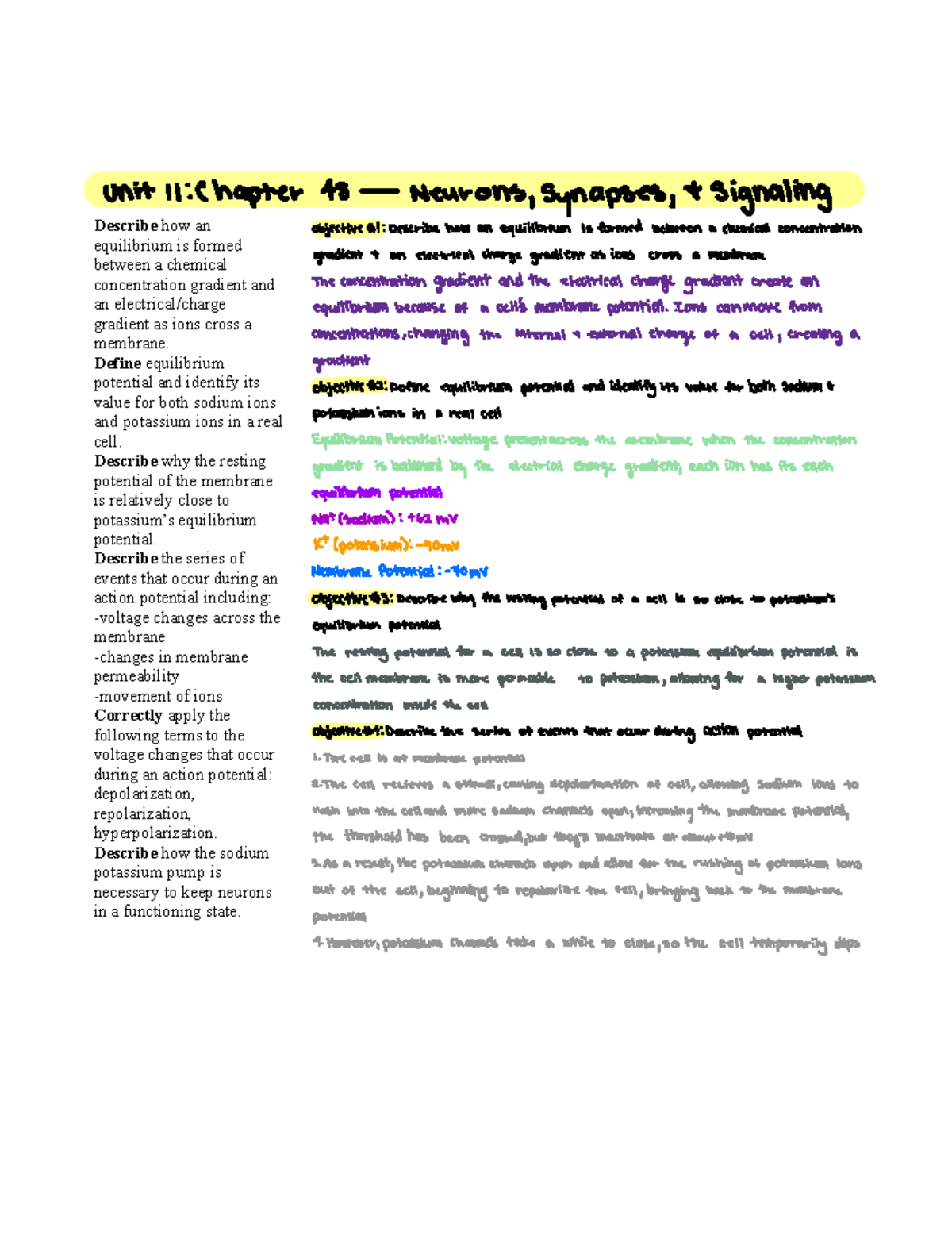 Unit 11 Chapter 4-8 Study Guide Copy - unit an art s objective 1 - Studocu