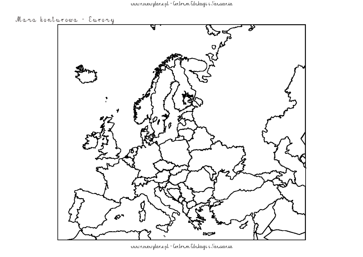 Podział Polityczny Europy Mapa Konturowa 30 kwiecien mapa konturowa europy - Geografia - nowowydane - Centrum