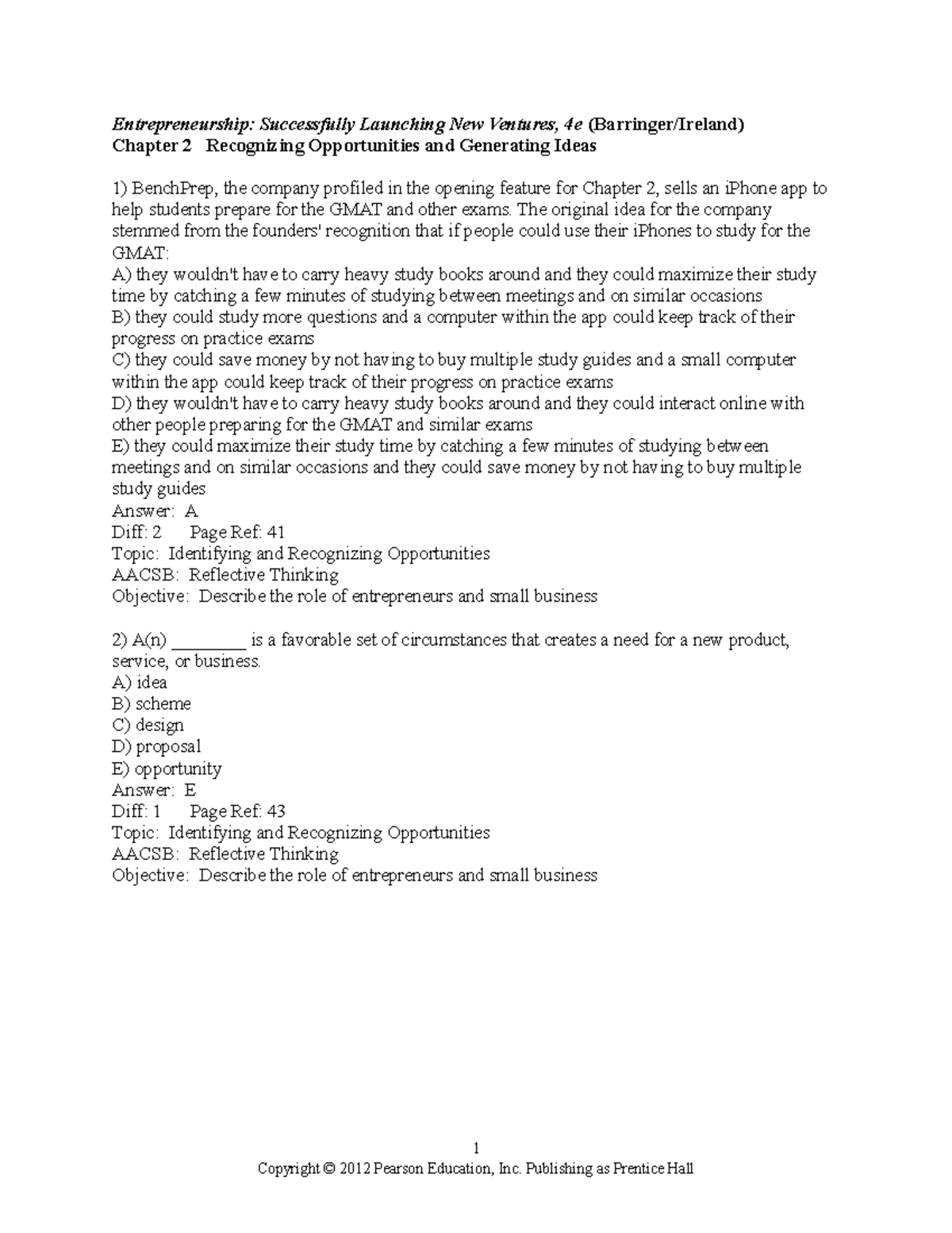 Entrepreneurship study material for students help in the course of ...
