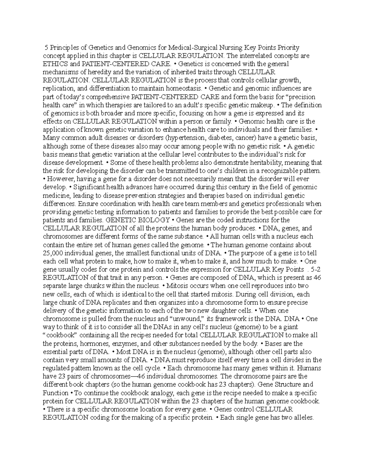 Studocu 5 Principles of Genetics and Genomics for Medical Notes - 5 ...