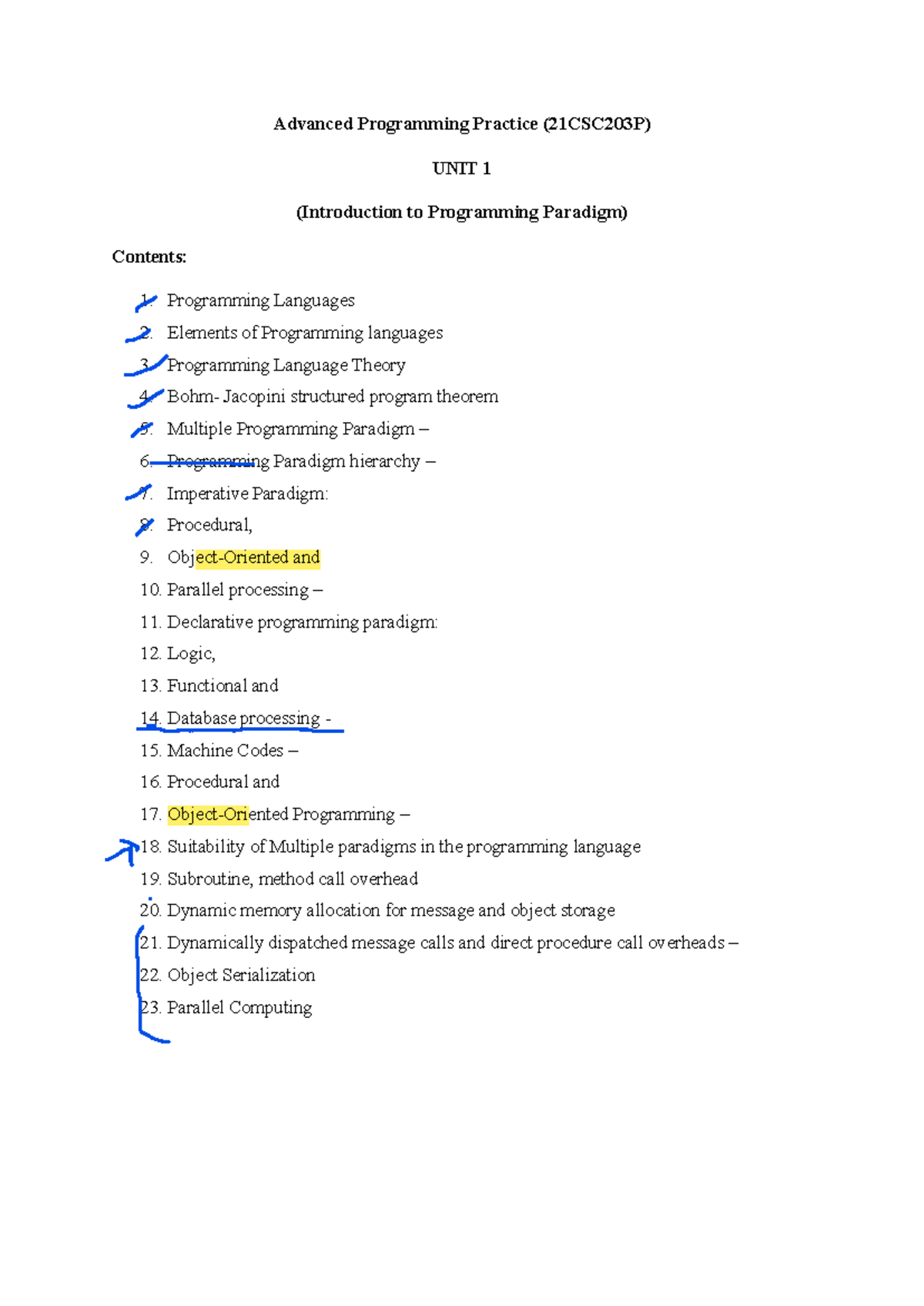 UNit 1 Notes - Advanced Programming Practice (21CSC203P) UNIT 1 ...