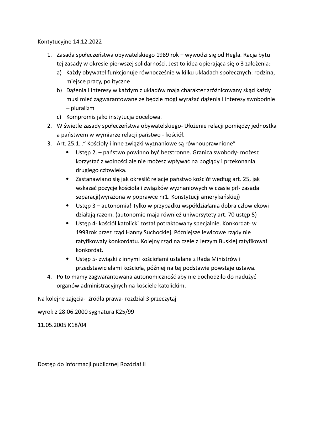 Kontytucyjne 14 Notatka Kontytucyjne 14 1 Zasada Społeczeństwa Obywatelskiego 1989 Rok 3276