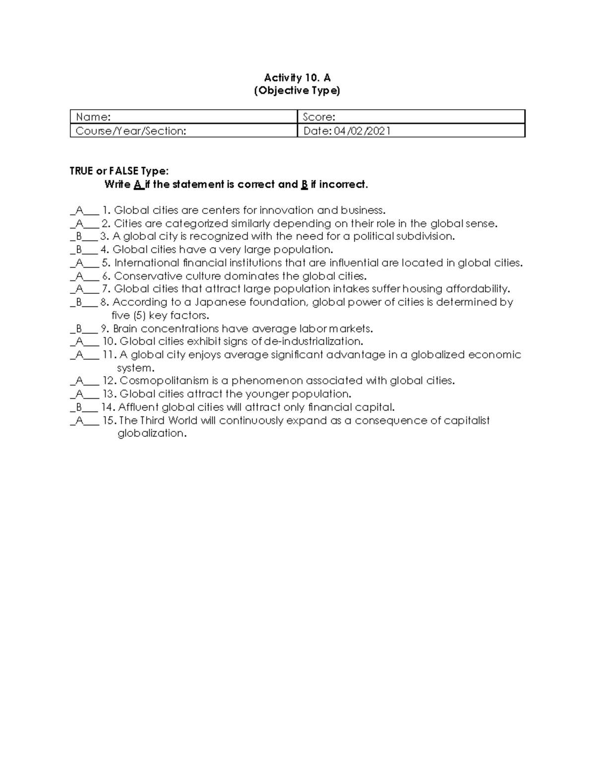 global-city-activity-activity-10-a-objective-type-name-score