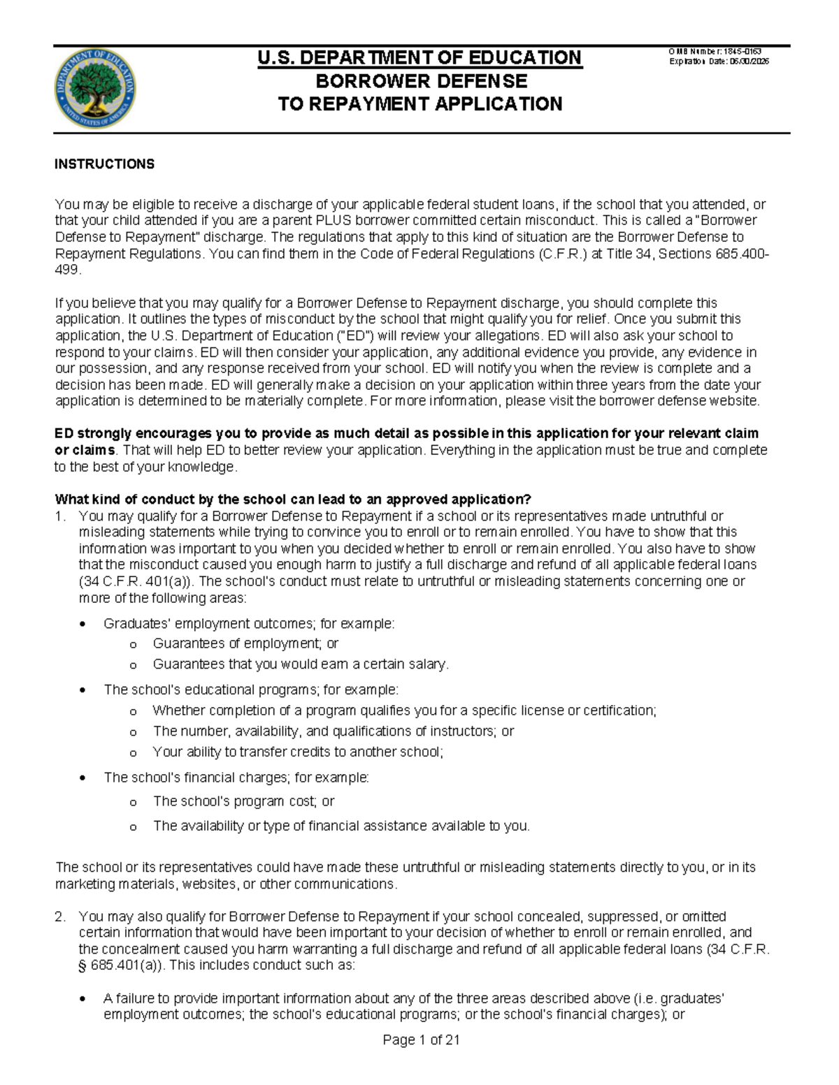 Borrower Defense Application Under Review - pple8lj