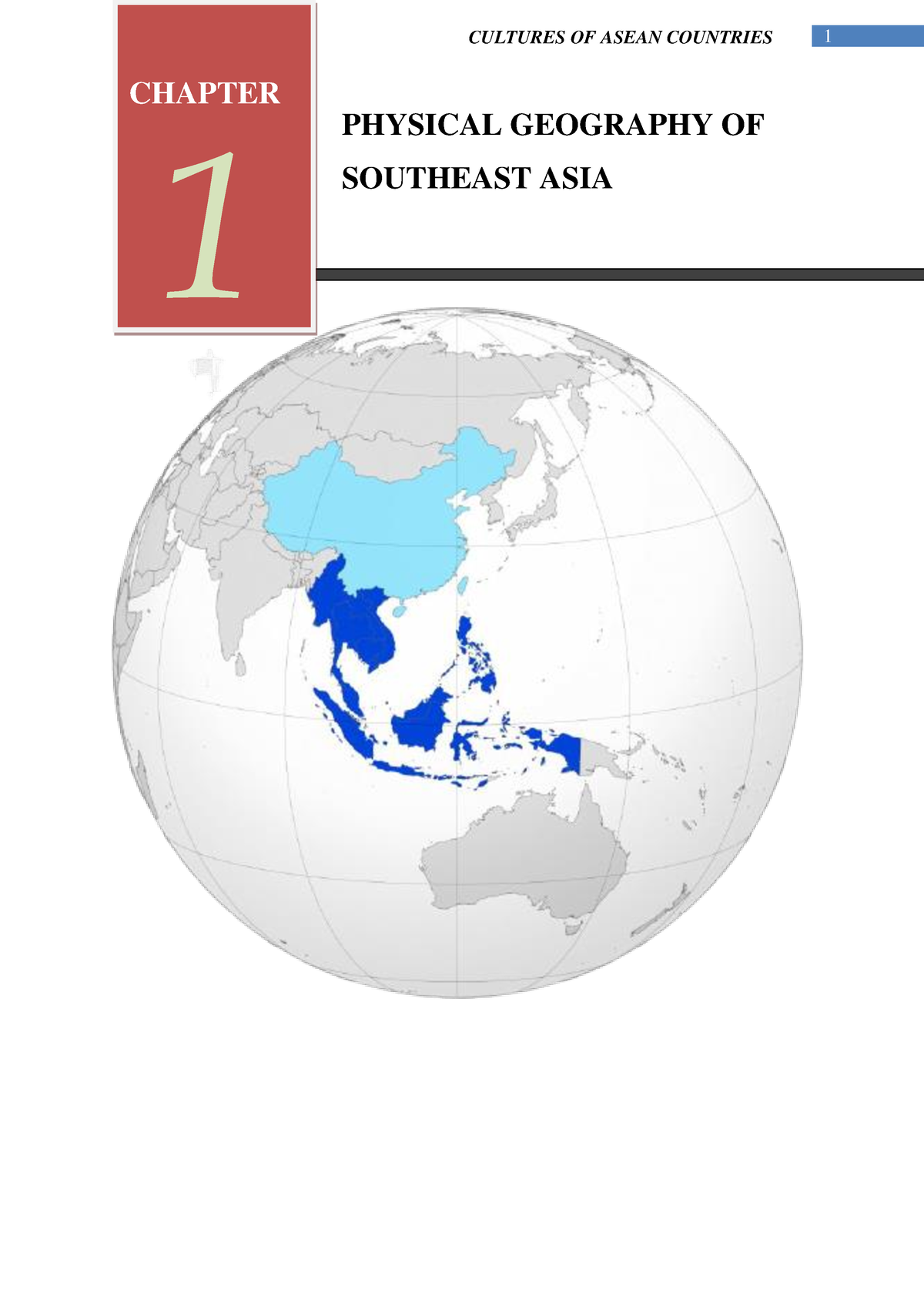 2022 07 Asean chapter 1 CHAPTER 1 PHYSICAL GEOGRAPHY