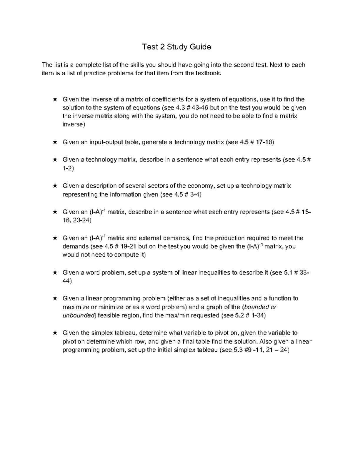 Test 2 Concepts - NOTES - Test 2 Study Guide The list is a complete ...