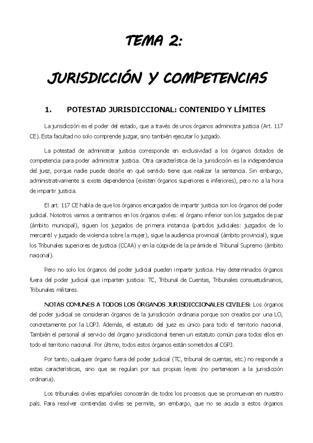 Tema 2 Jurisdiccion Y Competencias - TEMA 2: JURISDICCIÓN Y ...