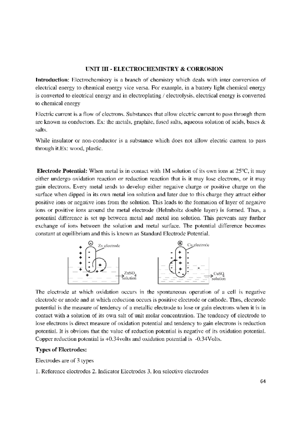 Electrochemistry And Corrosion - Chemistry - Studocu