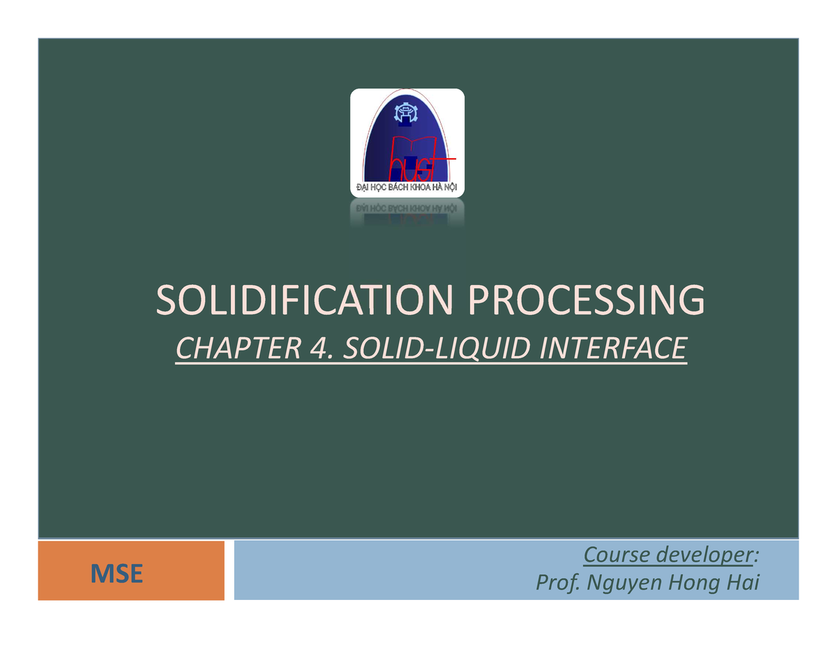 Solidification B S L Interface Solidification Processing Chapter