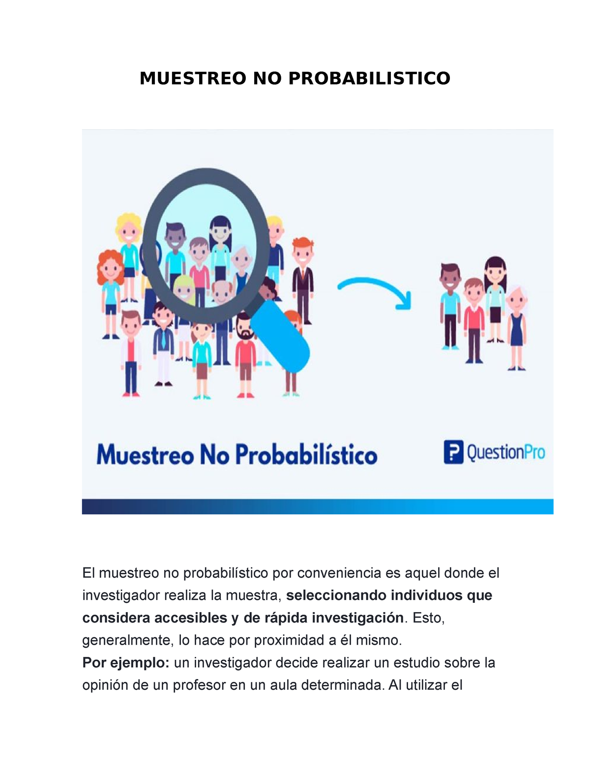 Muestreo NO Probabilistico - MUESTREO NO PROBABILISTICO El Muestreo No ...