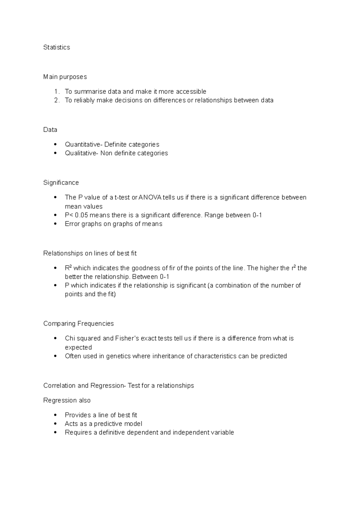 Statistics - Information on: Significance Comparing Frequencies ...