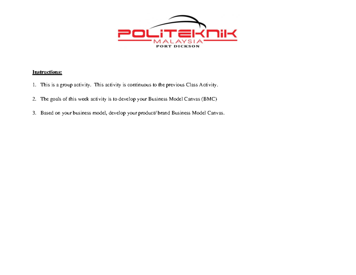 BMC this is the example of BMC, which is business modal canvas you