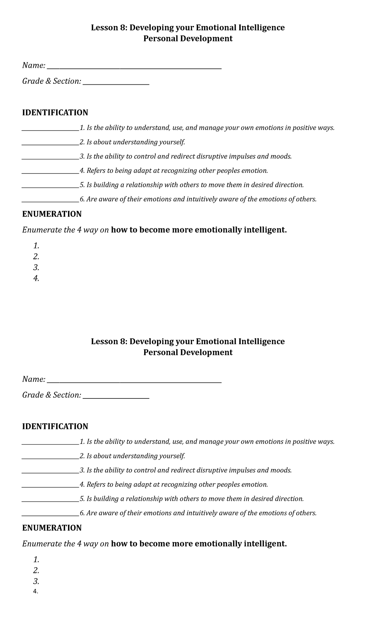 assignment 08 quiz developing emotional intelligence