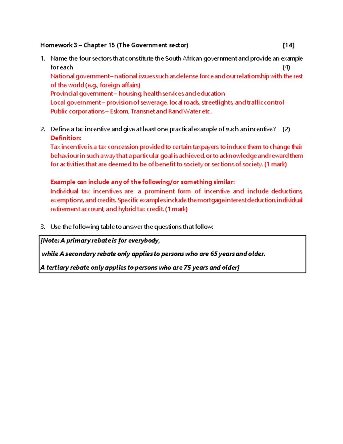 Homework+3 Chapter+15 Questions++Memo - Homework 3 – Chapter 15 (The ...