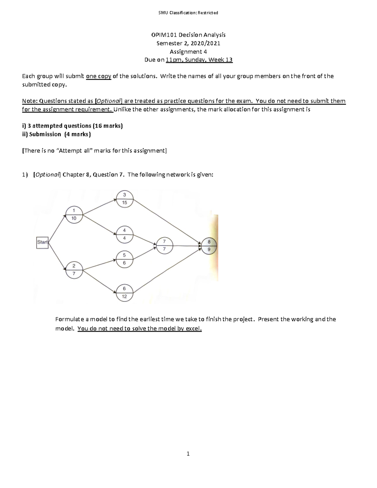 Assign 4 2021 0118 - OPIM101 Decision Analysis Semester 2, 2020 ...