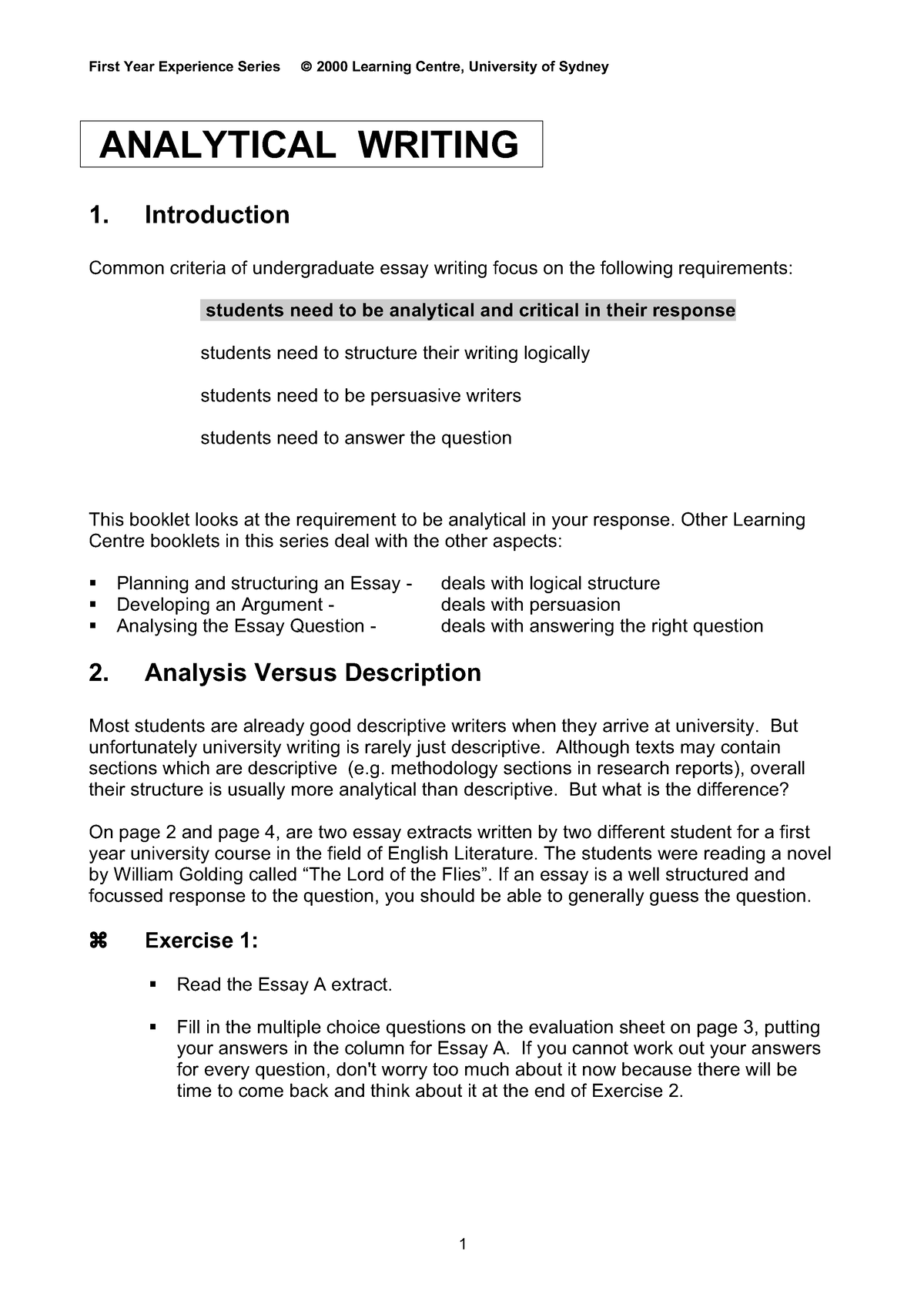 Analytical-writing - Persuasive Analytical Writing - ANALYTICAL WRITING ...