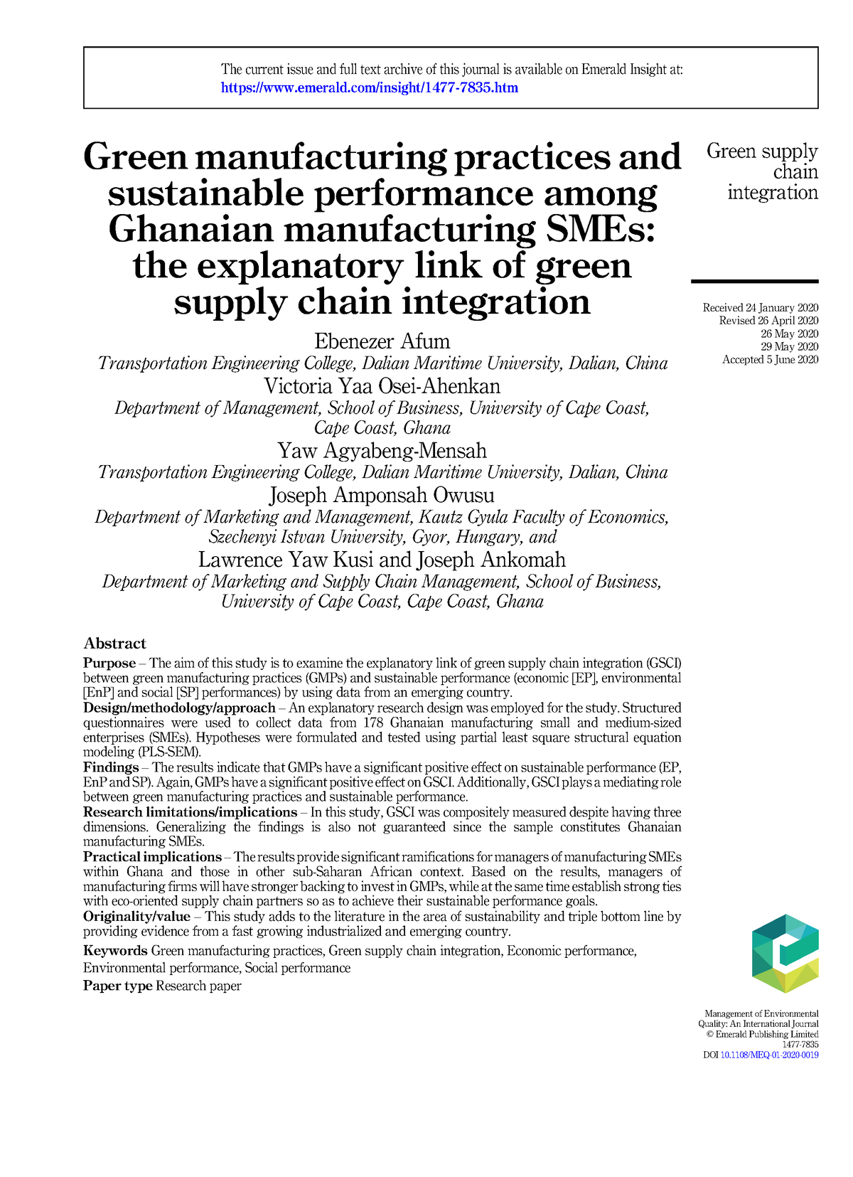 case study on green manufacturing