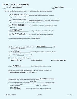 Finished MA101C ROW 1 Chapter 4 - MA101C – ROW 1 - CHAPTER 4 Name: Date ...