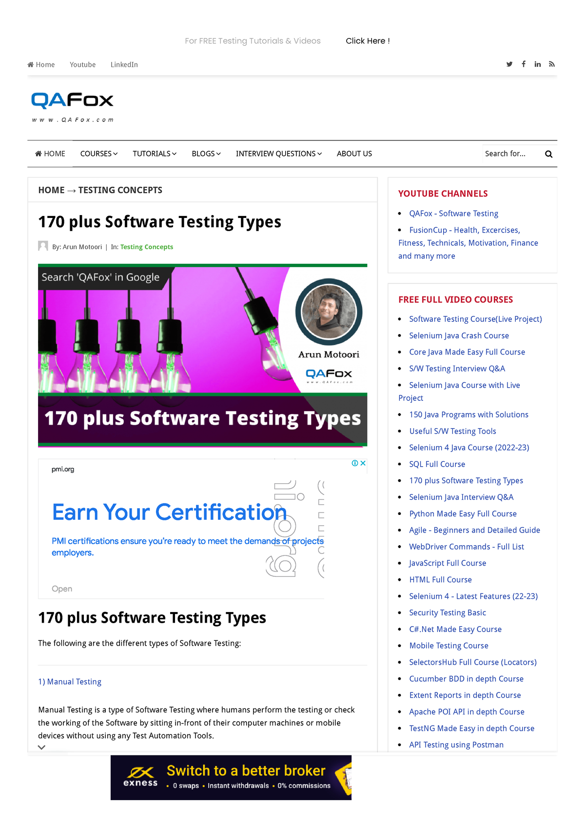 170 Plus Software Testing Types - QAFox - HOME → TESTING CONCEPTS ...