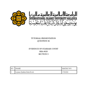 02 - Syariah civil procedure - Evidence Shariah Court - Studocu