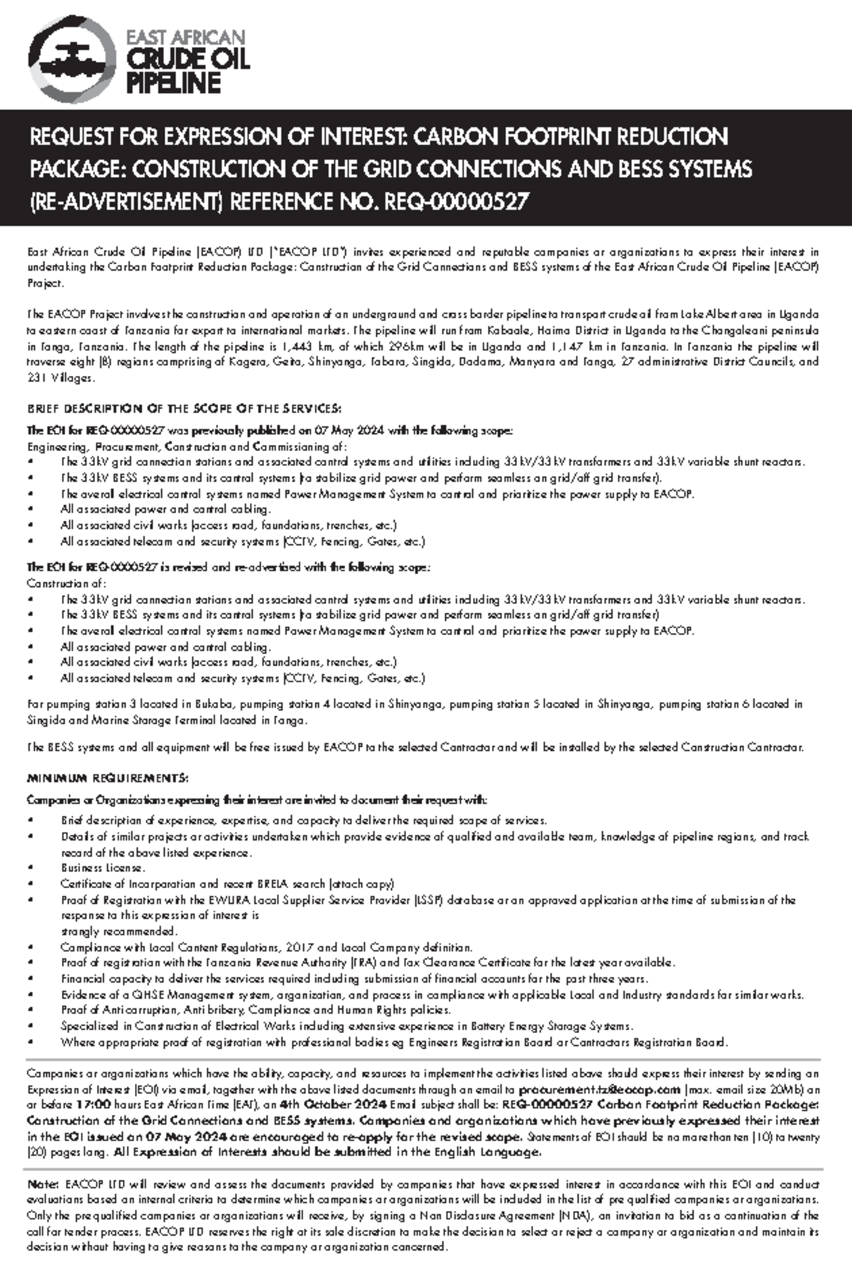 EOI-REQ-00000527 - BUSINESS RESEACH - REQUEST FOR EXPRESSION OF ...