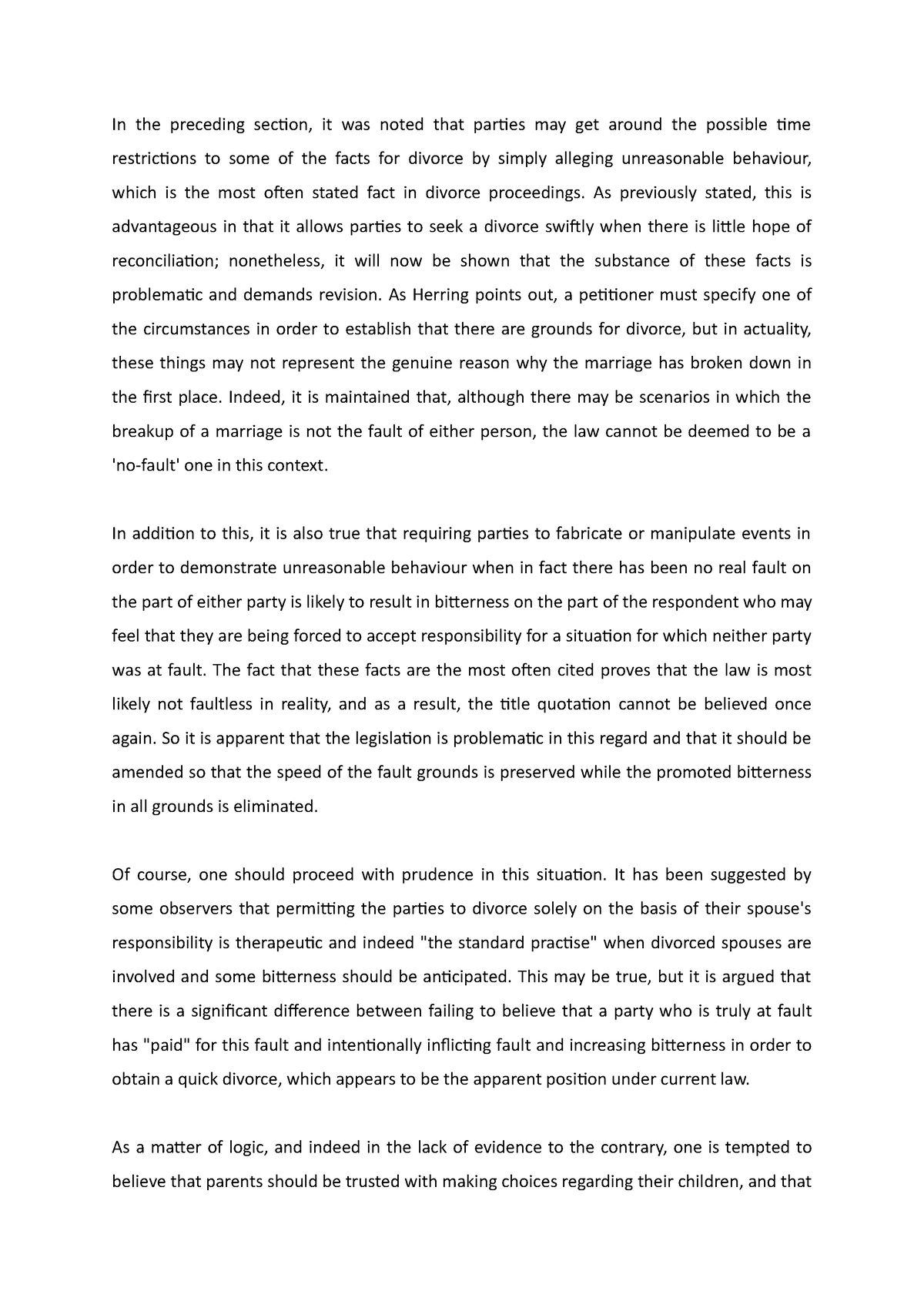 legal studies divorce essay