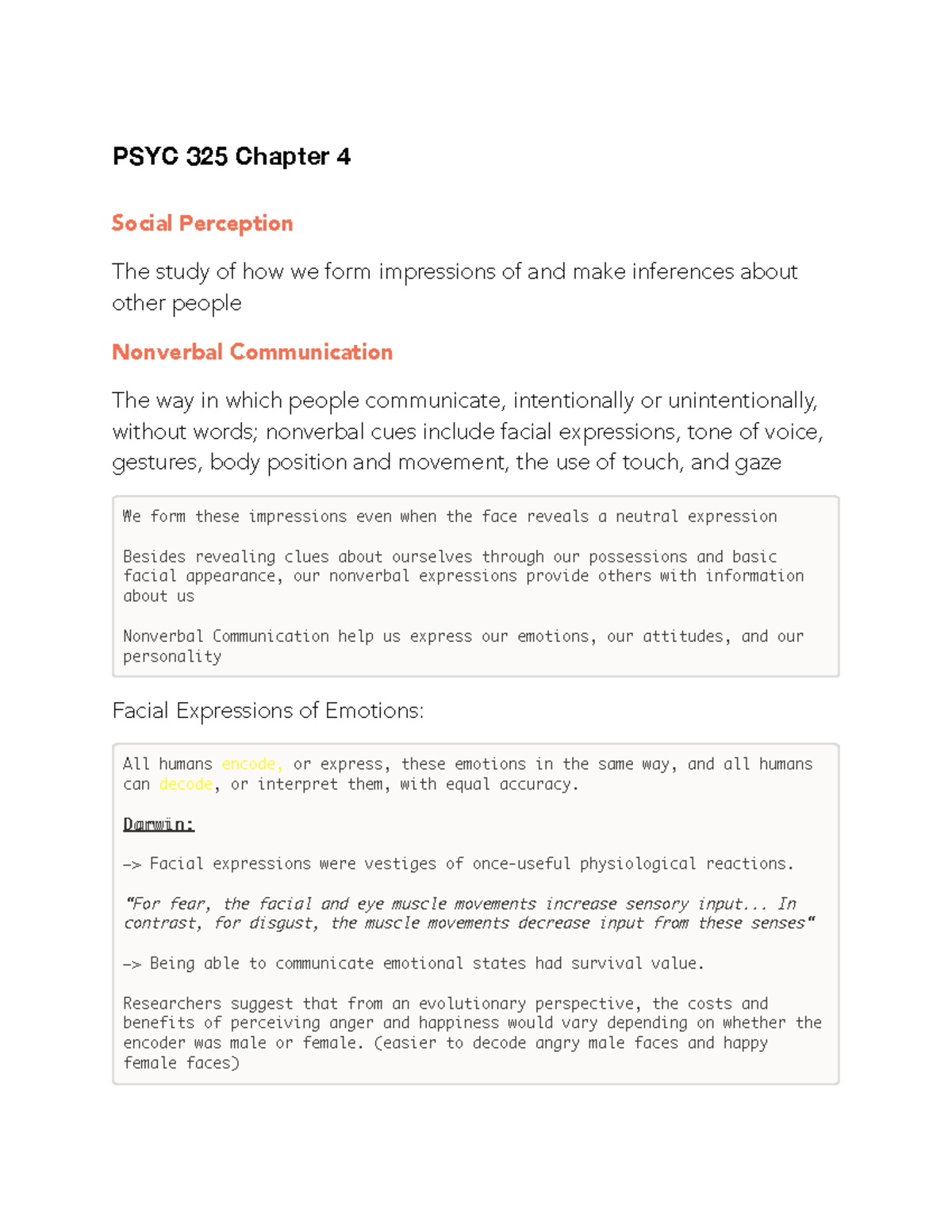CH4 - Summary Social Psychology - PSYC 325 Chapter 4 Social Perception ...