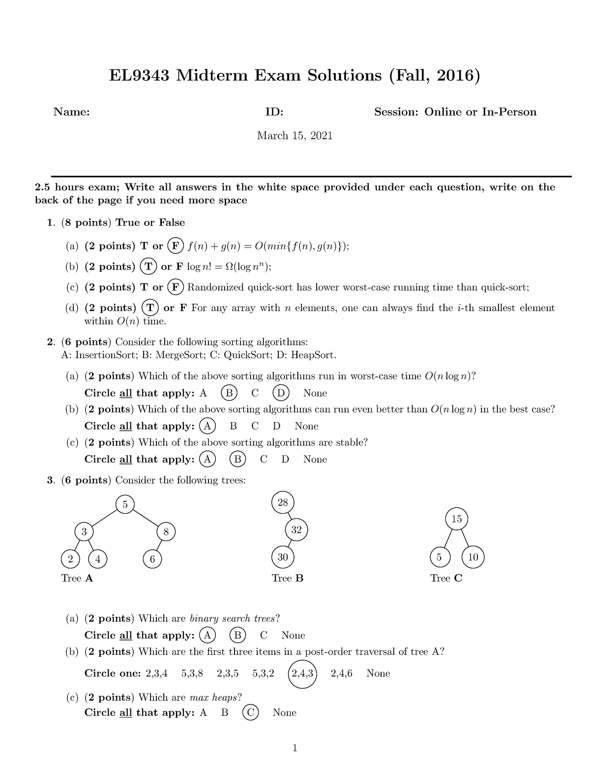 Sample Midterm Solutions - EL9343 Midterm Exam Solutions (Fall, 2016 ...