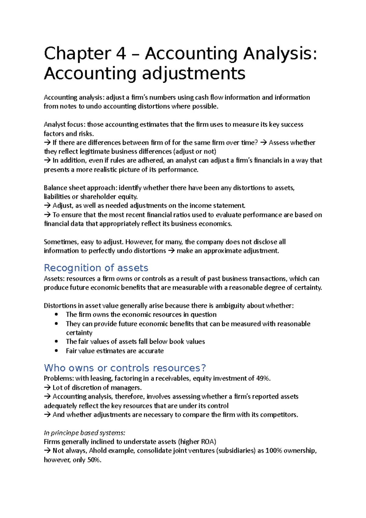 Chapter 4 – Accounting Analysis- Accounting Adjustments - Chapter 4 ...