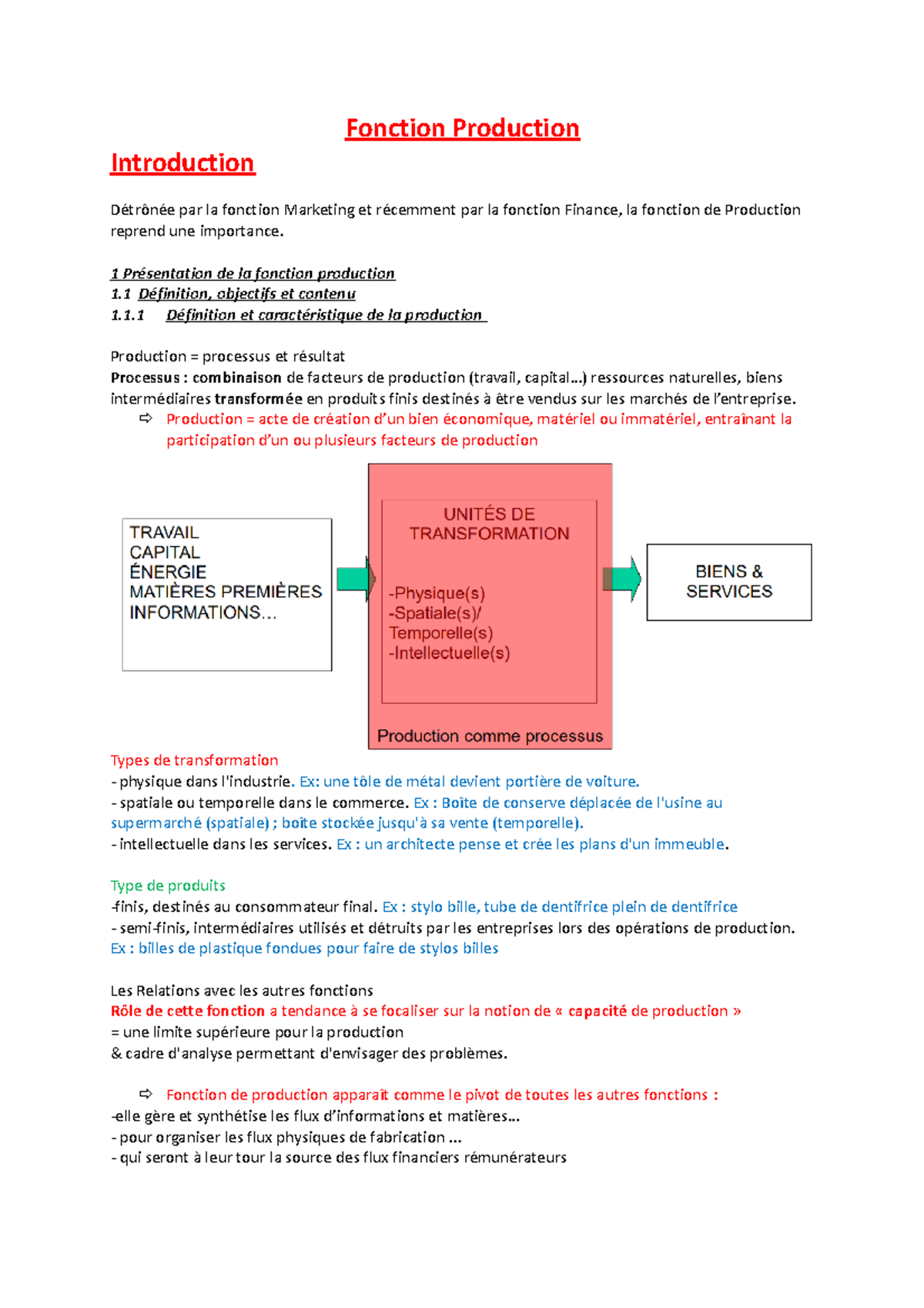 Chapitre 2 GFE Fonction De Production - Fonction Production ...