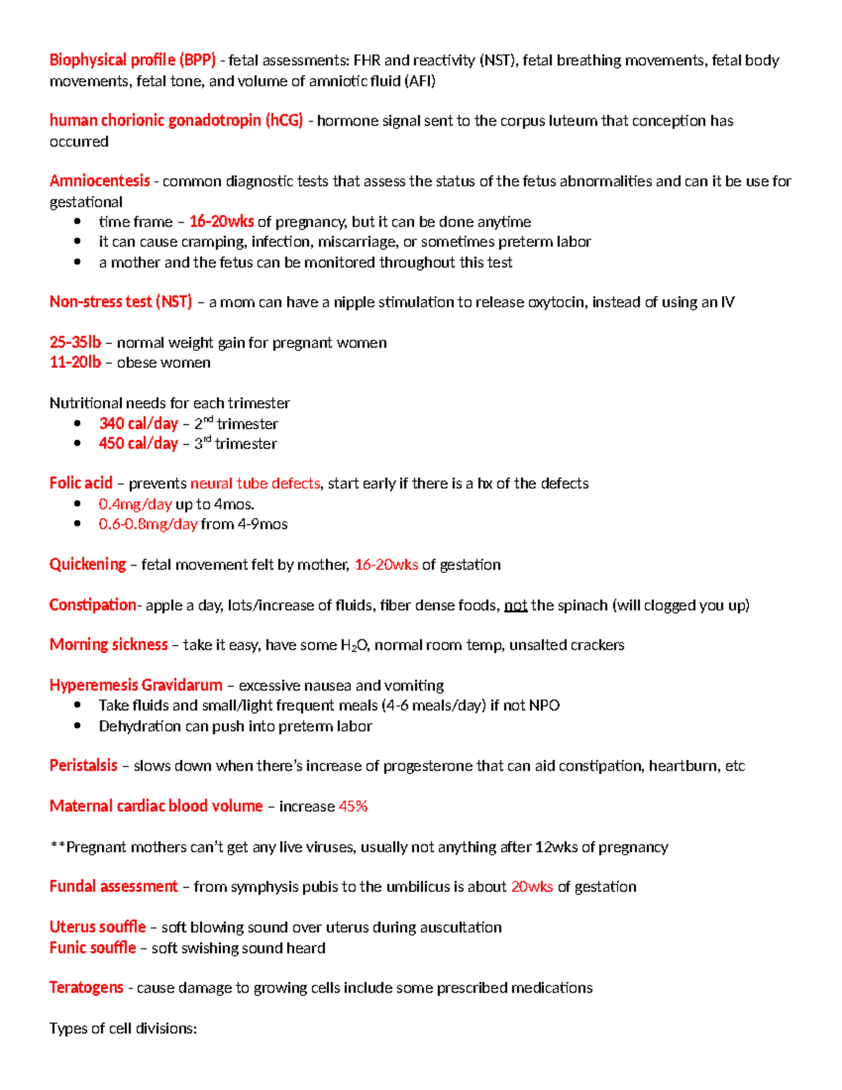 MNB Review - Biophysical profile (BPP) - fetal assessments: FHR and ...