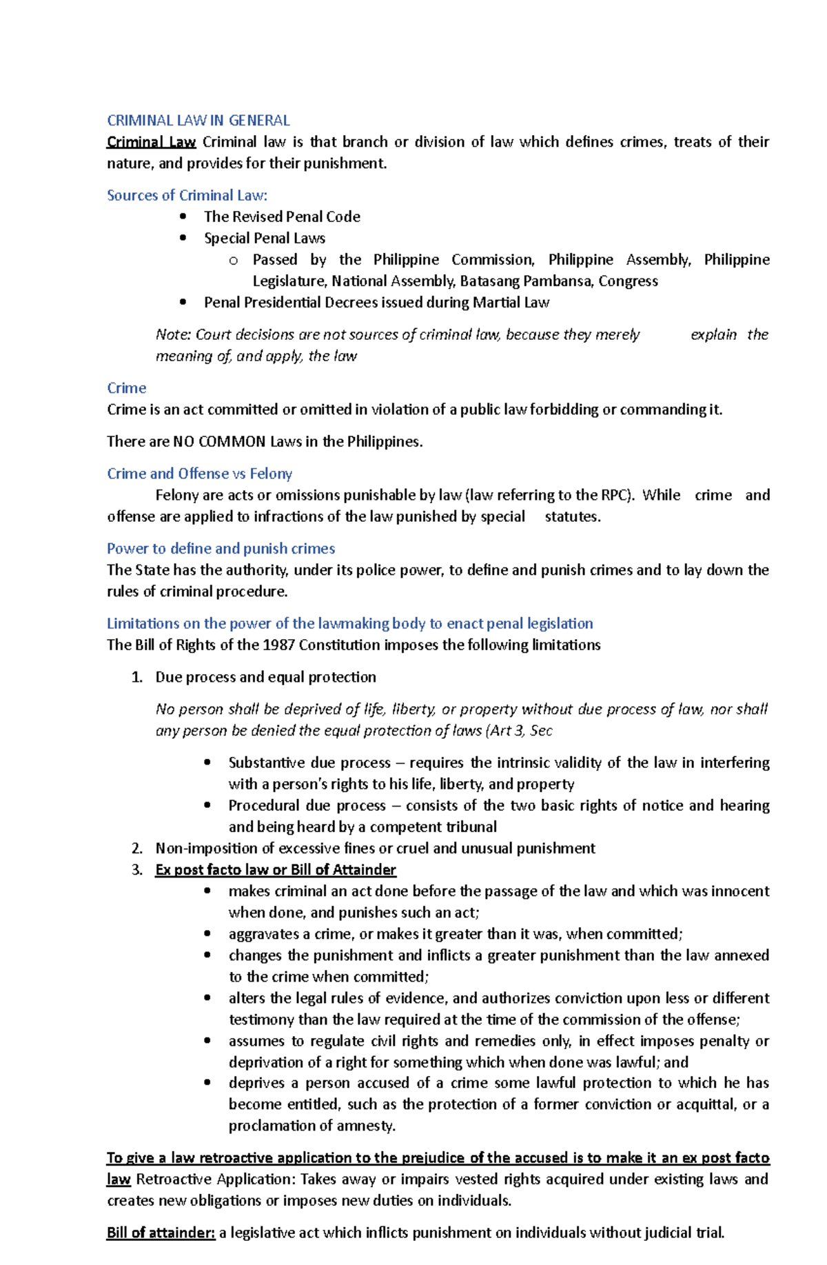 criminal law memorandum of law assignment