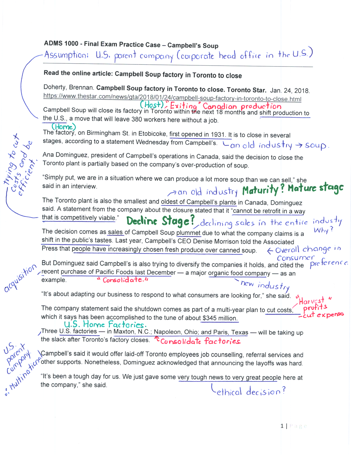 Week 12 - Zoom Meet - Dec 4, 2020 - Campbells Soup Notes - ADMS 1000 ...