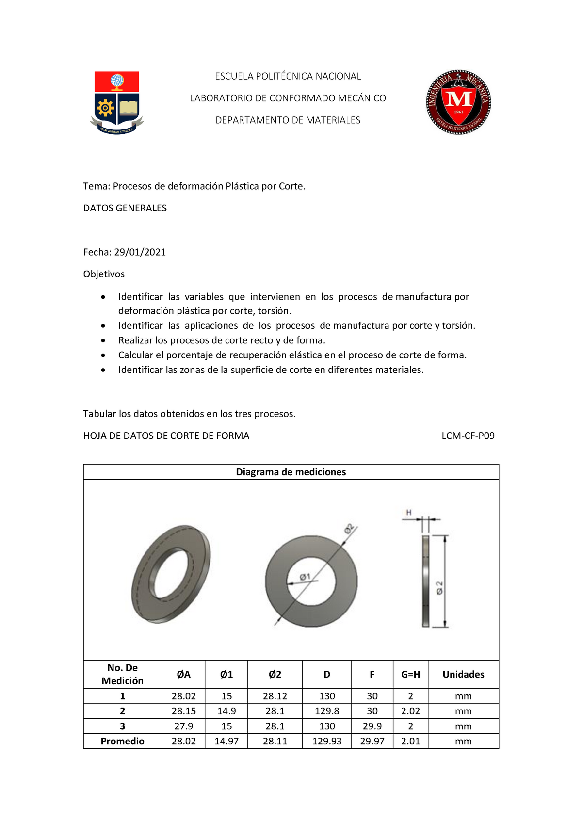 Informe #5 Conformado Mecánico - ESCUELA POLITÉCNICA NACIONAL ...