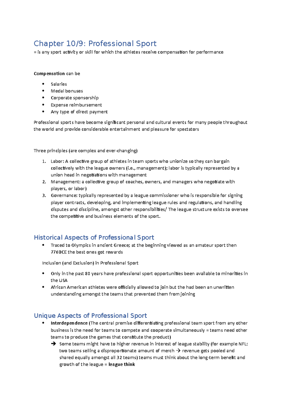 sports management thesis