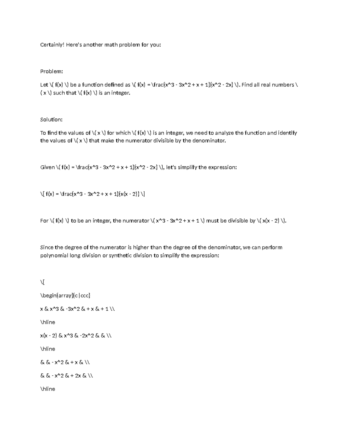 Homework 61 - Statistical inference - Certainly! Here's another math ...