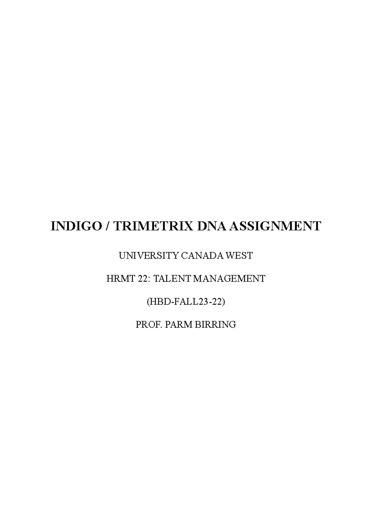 trimetrix assessment assignment