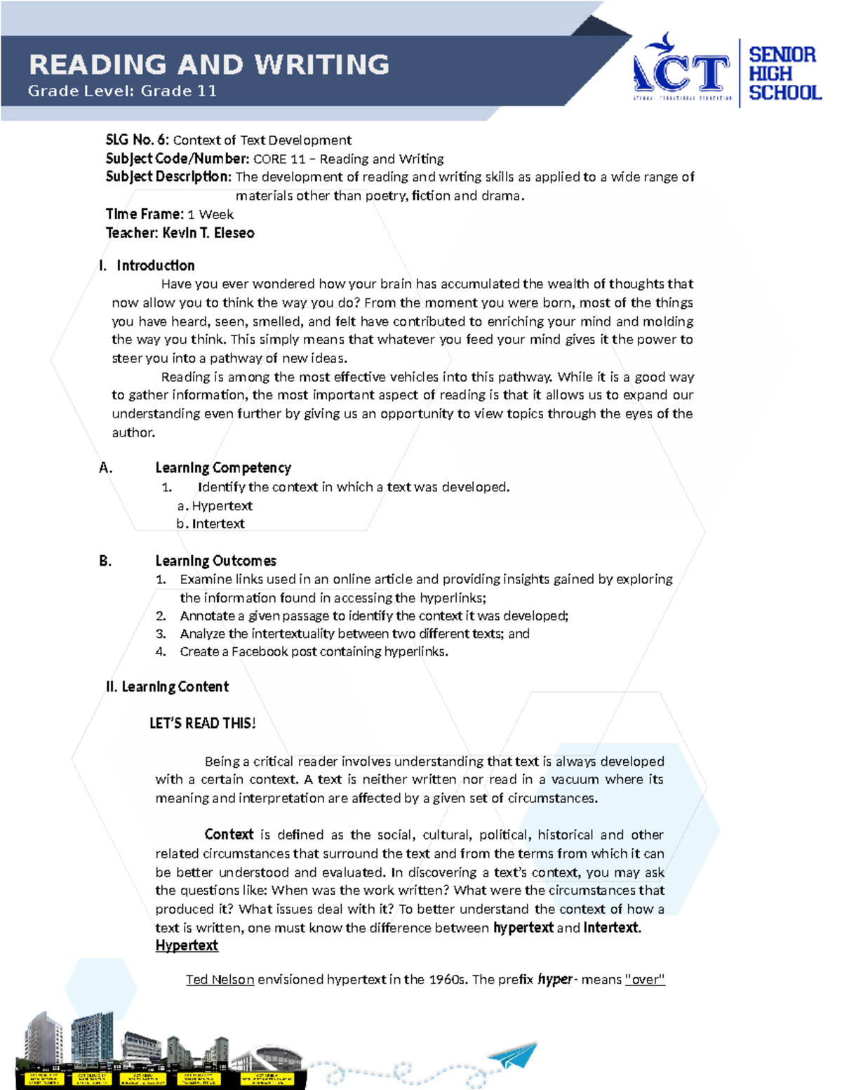 Inbound 3081845724077606775 - v SLG No. 6: Context of Text Development ...
