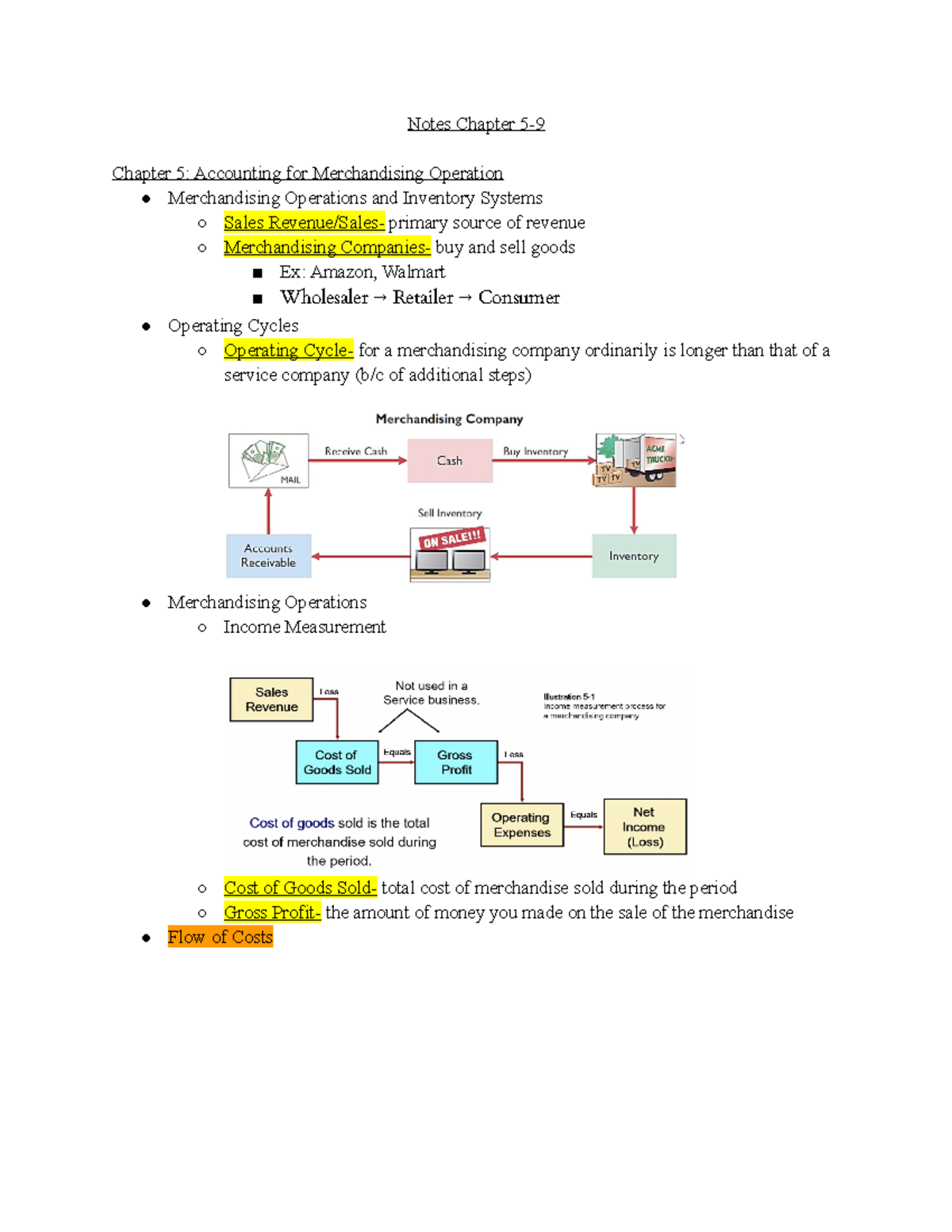 Notes Chapter 5-9 - Accounting - Notes Chapter 5- Chapter 5: Accounting ...