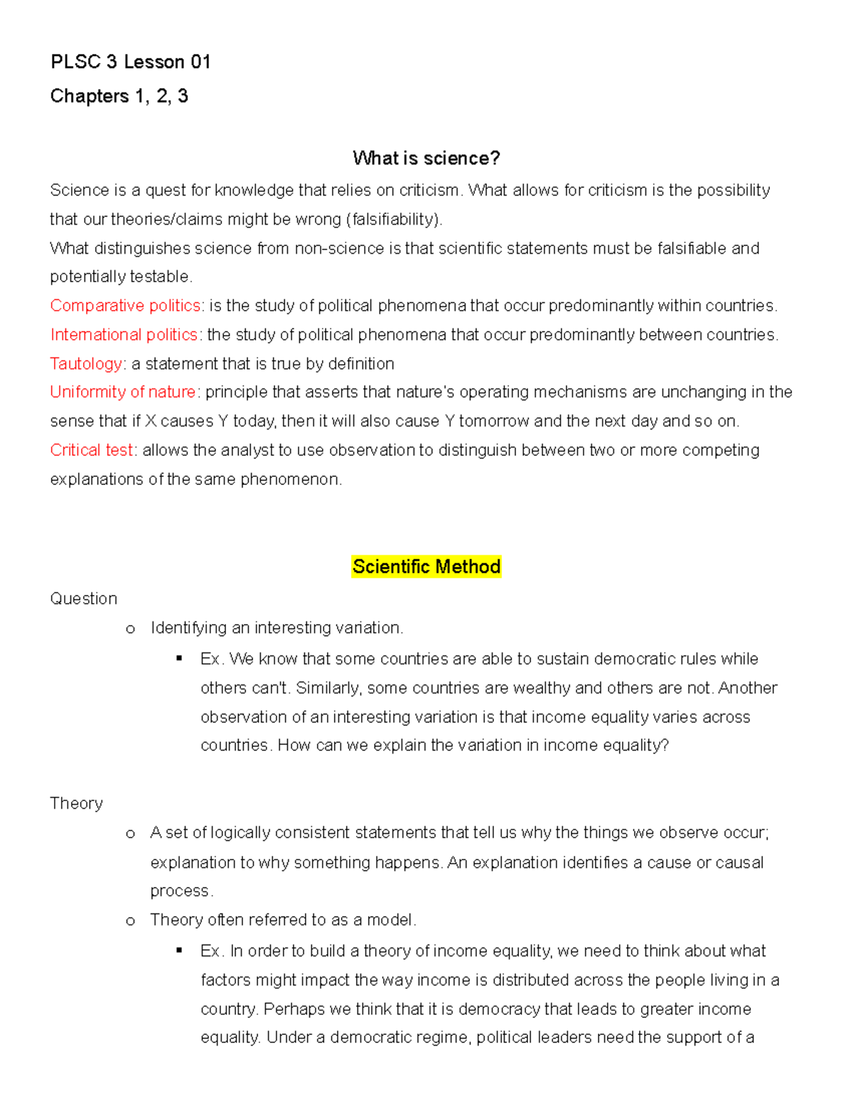 Comparative Politics: Lesson 1 Introduction - PLSC 3 Lesson 01 Chapters ...