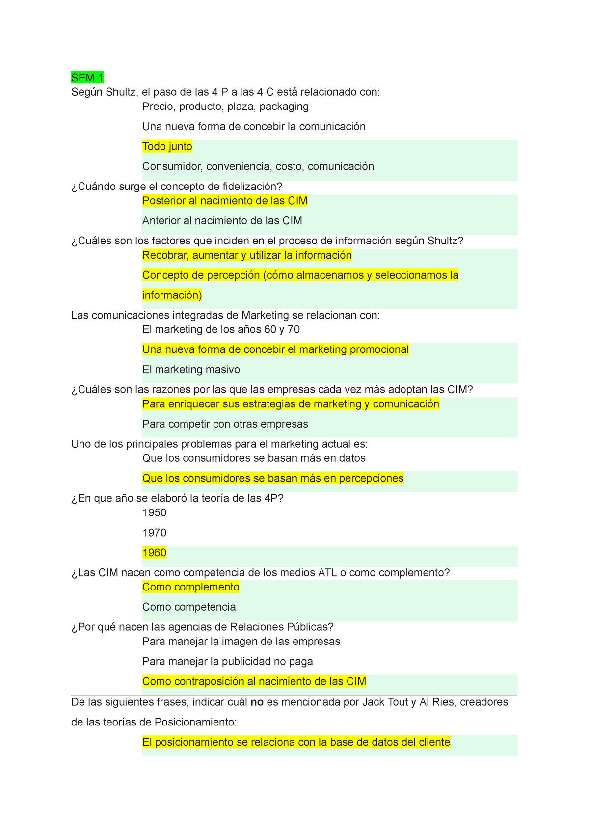 Autoevaluaciones Y Parciales CIM - SEM 1 Según Shultz, El Paso De Las 4 ...