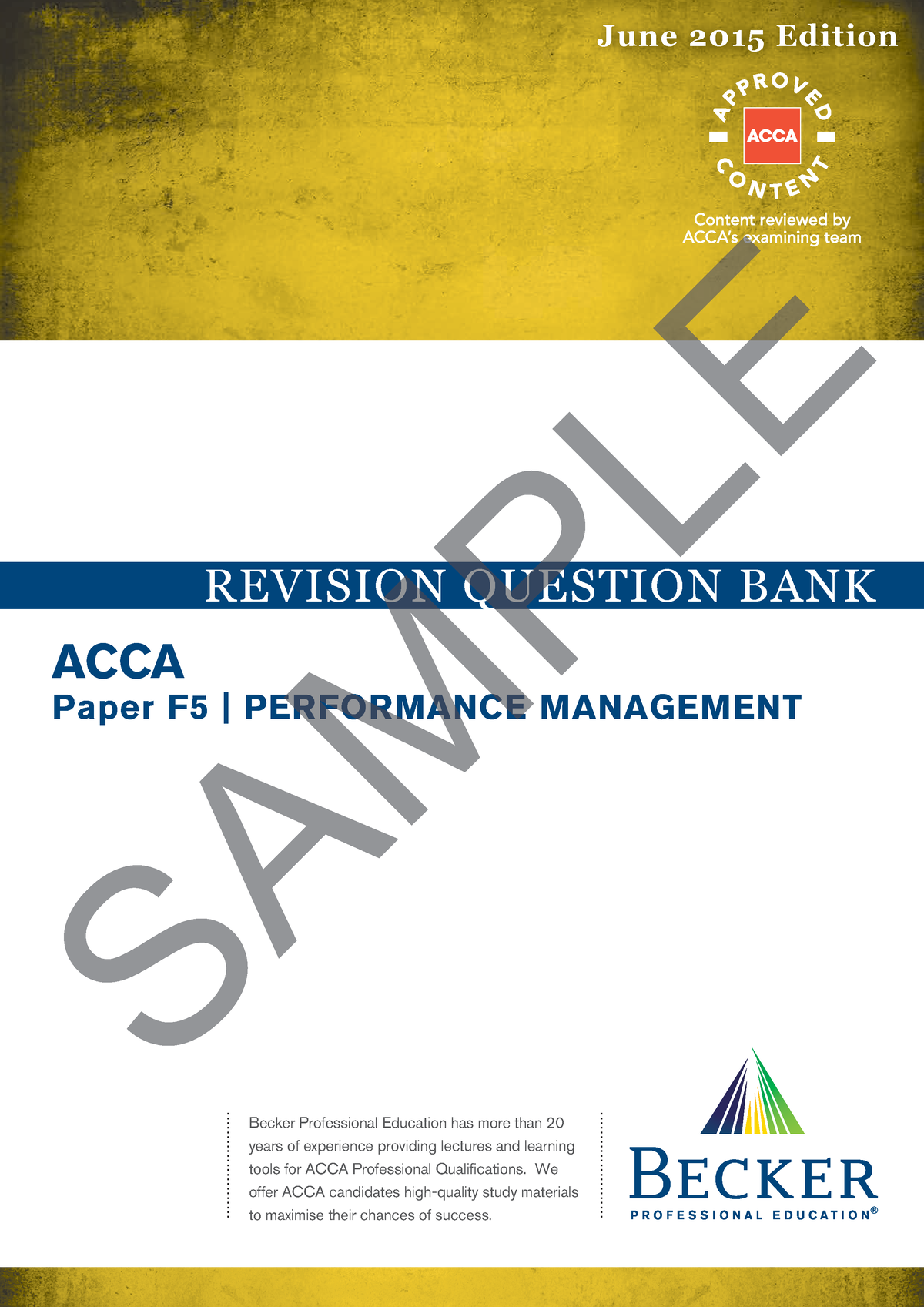 Acca Paper F5 Performance Management - December 2014ñJune 2015 Edition ...