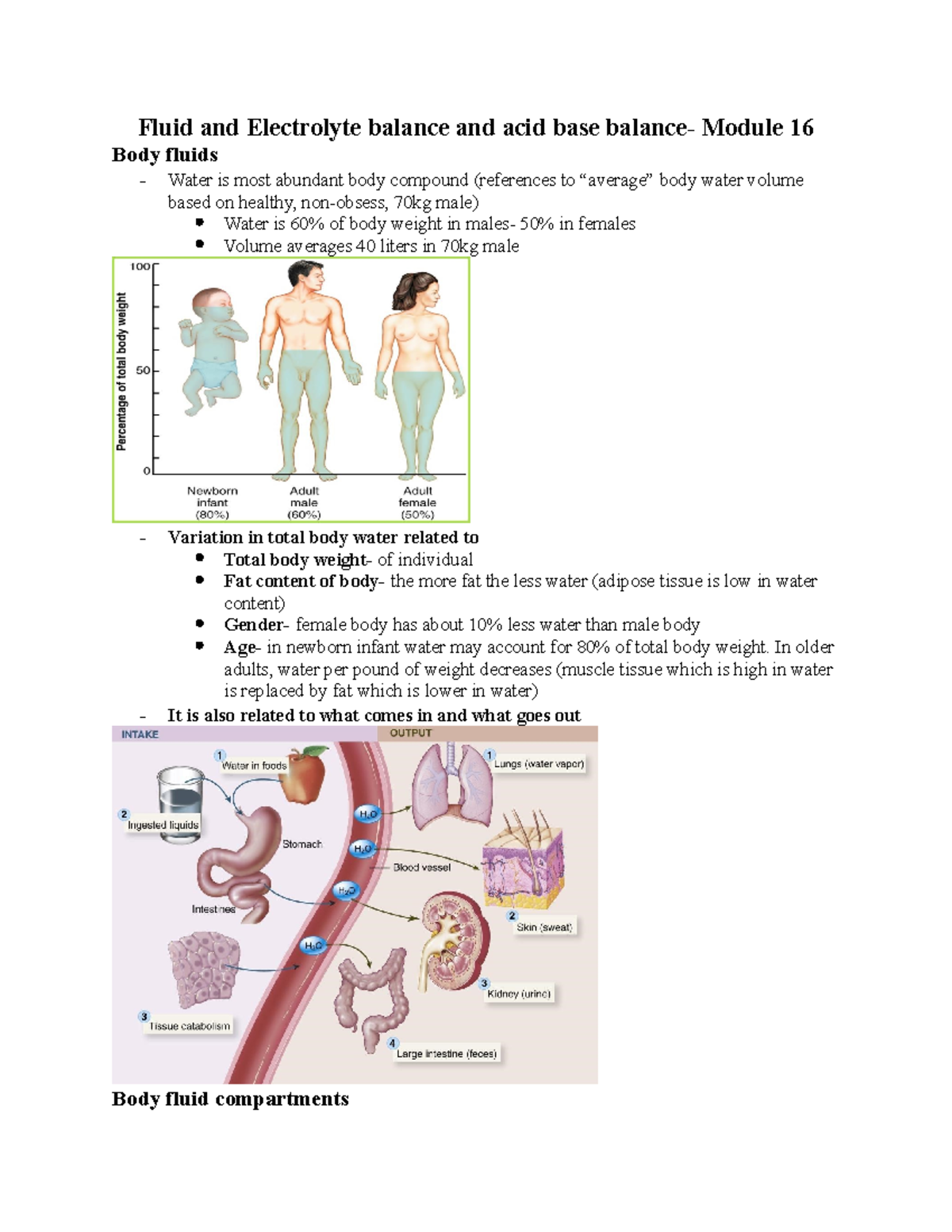 Fluid and Electrolyte balance and acid base balance- Module 16 - In ...